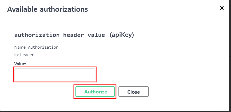 Entering the token.